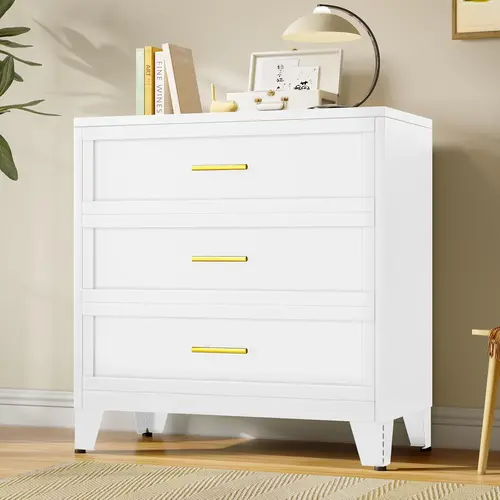 GEITIN Tall Metal Dresser, Multi-Color Chest of Drawers with 3/4/5 Drawers for Bedroom, Hallway (Bedroom Dresser for Closet Storage)