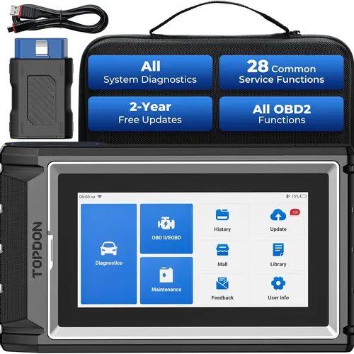 TOPDON AD800BT  V2.0 Bi-Directional Control Full Systems Diagnostic Tool for All Vehicles, Lifetime Free Update, 28+ Services, FCA AutoAuth, CANFD Bidirectional Scan Tool