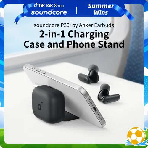 soundcore P30i by Anker Noise Cancelling Earbuds, Strong and Smart Noise Cancelling, Powerful Bass, 45H Playtime, 2-in-1 Case and Phone Stand, IP54, Wireless Earbuds, Bluetooth 5.4 #tiktokshopsummersale, Earbuds Wireless, Bluetooth Earbuds