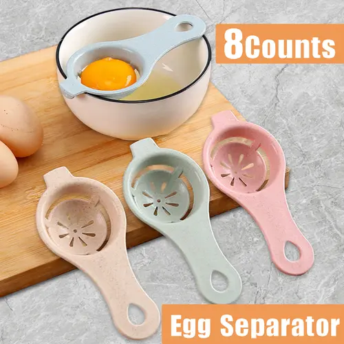 8 Counts Egg Yolk White Separator, Random Color Combination Egg White Filter
