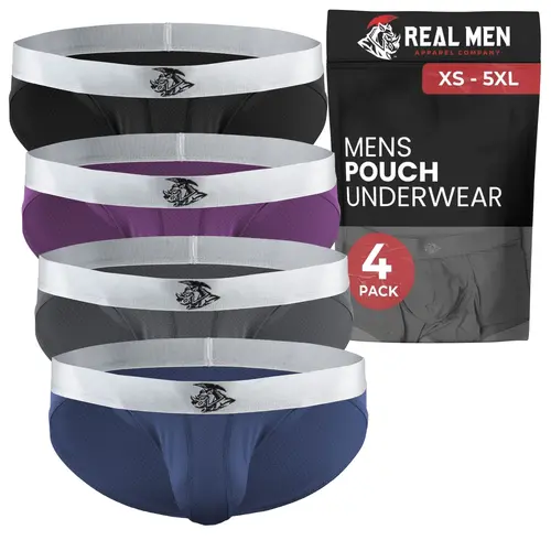 Men's Nylon Mesh Bikini Briefs - Spandex-Blend, Menswear Activewear, Athletic Style, No Fly, No-Roll Waistband