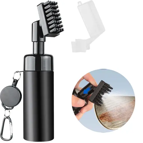 2-in-1 Portable Cleaner Brush with Water Spray Bottle, 1-Count Professional Golf Club Cleaning Tool, Essential Golf Accessories for Home & Outdoor Use