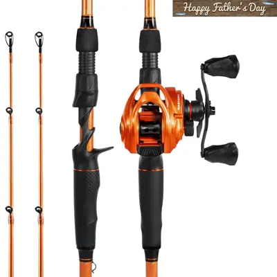 KastKing Lethal Blaze Twin-tip Fishing Rod and Reel Combo, IM6 Graphite 2Pc Blanks, Stainless Steel Guides with Ceramic Rings, Contoured EVA Handles & Fighting Butt, Split or Full Rear Handle Design, 10 Models SummerVibes