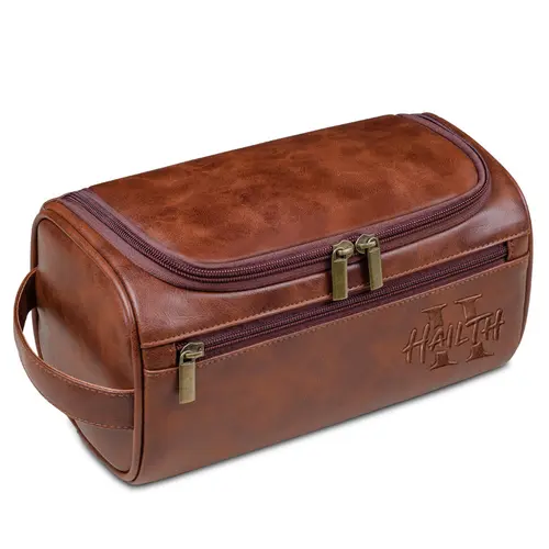 HAILTH Men's Premium Waterproof Leather Toiletry Travel Bag - Large Durable Stylish Dopp Kit, Multifunctional Hanging Organizer, Travel Cosmetic Holder, Gifts for Boyfriend & Mens Grooming/Personal Care Gifts, Toiletries Travel Bag,sohochic