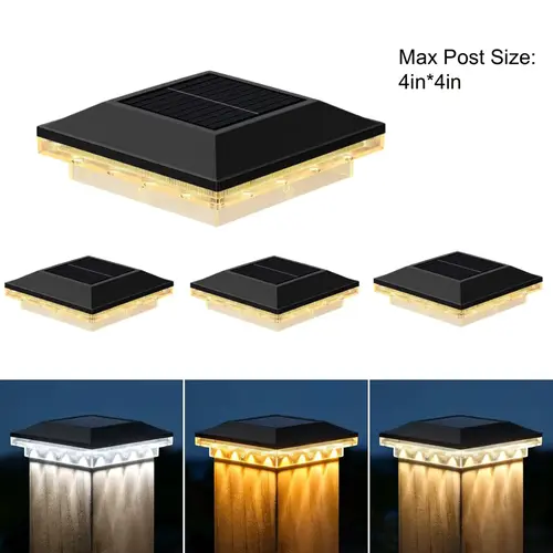 【Clearance】MATULSA 8/4Pcs Solar Powered Post Cap Lights Outdoor, Fits 4×4 Posts, Waterproof Versatile Patio Lighting for Outdoor Patio, Garden Decor,sohochic