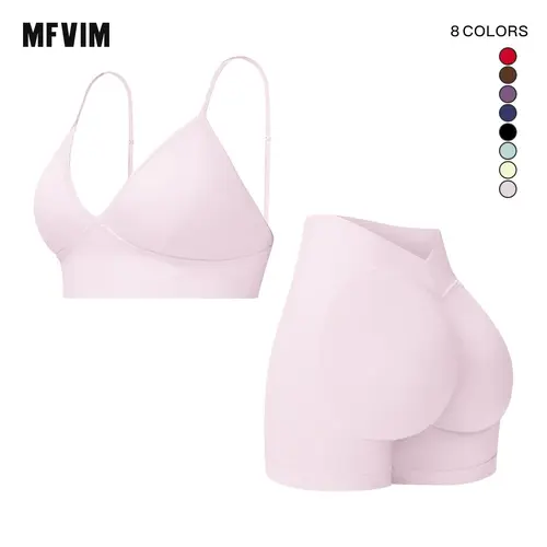 Women's 2 Piece Seamless Cute Workout Outfits High Waisted Gym Shorts, Sports Bra with Hollow Square Back & Curved Rear Hip, Breathable Lightweight Compression Fitness Clothes Body 2 Piece Activewear Sets for Yoga Pilates, Breathable Activewear,sohochic