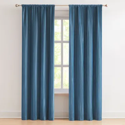 Lush Decor Glam Pleated Velvet Light Filtering Window Curtains