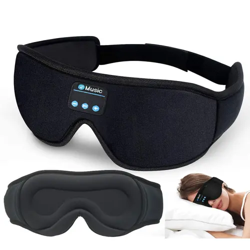 HITOZON Wireless Sleep Headphones with 3D Eye Mask, Ultra-Thin HD Stereo Speakers, HD Calls, Batteries, Perfect for Sleeping, Workout, Cool Tech Gadgets, Self Care Gadgets