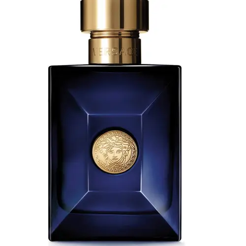Versace Pour Homme Dylan Blue for Men Fragranced Woody Alcohol-Based Men's Fragrance Eau de Toilette Spray - Luxurious Blue Bottle, Gold Accents, Colognes & Perfumes