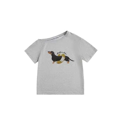 Aelfric Eden Dachshund Off-The-Shoulder Tee Mens Oversized Graphic Tees Cute Dog Casual Women Tshirts Short Sleeve Top Cotton Cute Tee Shirt,sohochic