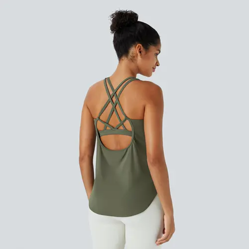 Halara UltraSculpt Round Neck Curved Hem Workout Tank Top #BackToSchool