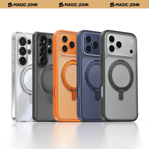 NEW - MAGIC JOHN 360 Degree Invisible Magnetic Stand Phone Case for iPhone and SamSung
