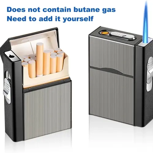 Outdoor Portable Windproof Lighter Case, USB Charging Lighter Box for Livingroom Bedroom Office Outdoor(Without Butane Gas)