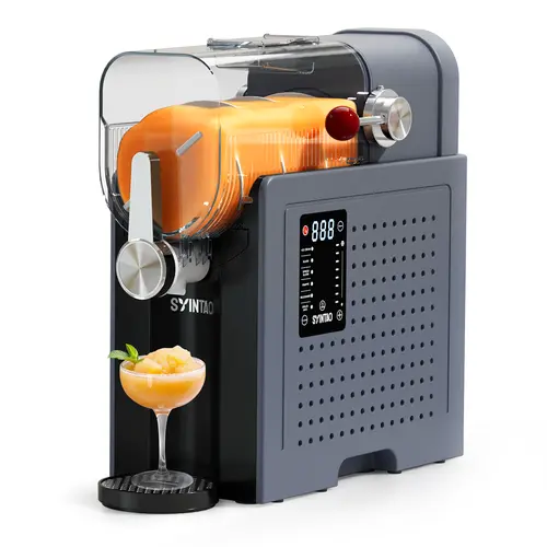 SYINTAO 6-in-1 Ice-Free Slushie & Soft Serve Ice Cream Machine - Household Kitchen Specialty Appliance, Fast Freeze, Fast Self-Cleaning, Pure Flavor, Drip Tray, Household Items for Friends, Family, Parties