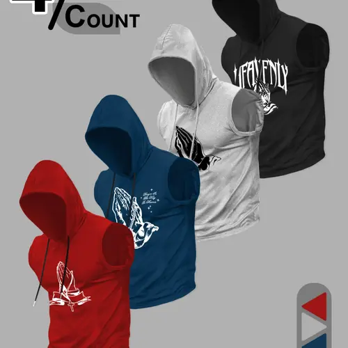Men's Fashion Casual Sports Hooded Vest, Casual Sporty Design, Fitted Moderate Thickness Knit Fabric, Perfect for Summer Activities, Casual Sportswear