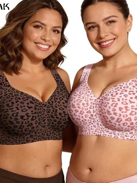 OEAK Women Jelly Bras Wirefree Full Coverage No Underwire Everyday Bras Comfortable Wireless Padded Tshirt Bra