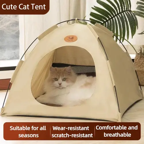 Foldable Pet Tent with Mat - Ideal for Outdoor Travel and Camping - Suitable for Cats and Dogs - Perfect Nest for Pets in All Seasons， cozy  cat  house pet  nest tiktokshopspringglowup SummerVibes petlovers
