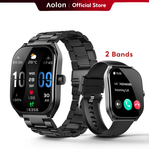 【Business Style】Aolon Curve Smart Wristwatch – 2.01" HD Curved Screen, Bluetooth Calling, AI Voice Assistant, IP68 Waterproof, 100+ Sports Modes, Health & Fitness Tracker, Android & iOS Compatible#fathers day gift#travel essentials#back to school,sohochic