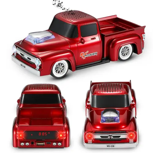 WSTER WS-538BT Car Model Speaker with USB TF Card AUX FM Radio TWS Pairing Indoor Outdoor Party Gift Stereo Bluetooth Multi-function Desktop TikTokShopSummerSale tiktokshopbacktoschool, Sound System, Cool Gadgets