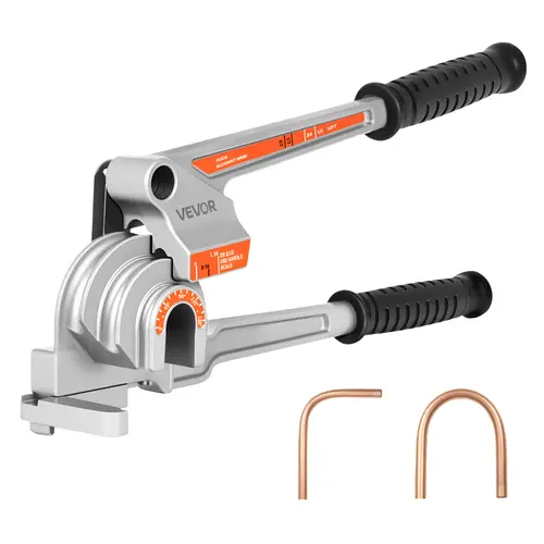 【toolupgrade】VEVOR 3-in-1 Manual Level Pipe Tube Bender, 1/4"-3/8"-1/2" OD, 180° Bending for Copper Aluminum Pipes, Effortless Operation, Rubber-Enhanced Tool for Mechanic, HVAC Maintenance, Automotive Repair