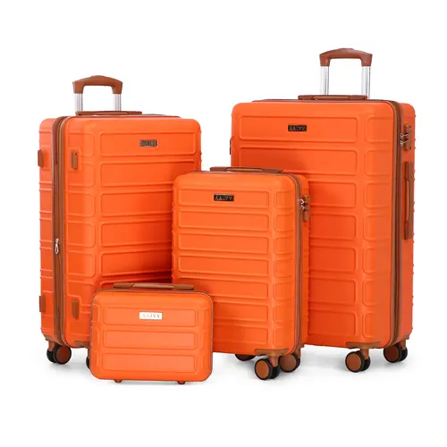 4 Piece Luggage Sets with Double Spinner Wheels,Expandable ABS Travel Suitcase Set  TSA Lock Hardshell Durable Traveling Bag Luggage Sets (13/20/26/28in) Gift for Back to School summervibes, tiktokshopbacktoschool