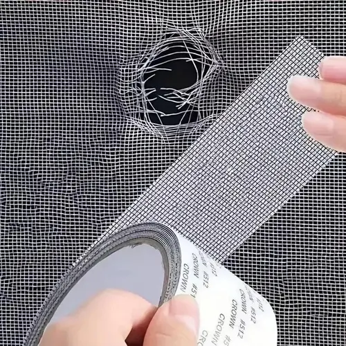 Gray Adhesive Window Screen Repair Tape - Durable Fiberglass Mesh Strip for DIY Window & Door Screen Maintenance, Strong Mesh Hold Integrity Solution,sohochic