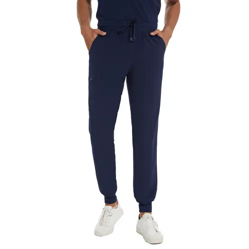 COZYFIT Men's Scrub Pants - Slim Stretchable Jogger Workwear Uniforms, Tapered Sweatpants with 5 Pockets, Yoga Waistband, Anti-Wrinkle Menswear
