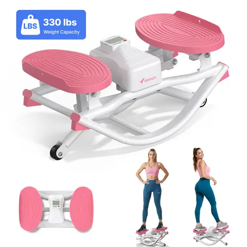 Merach Rocking Stepper Ski Machine with 3D Motion Stepper Design Side Sepper Machine for Home Workout - 330 lbs Capacity, Compact & Space-Saving Design, Built-In Counter BackToSchool