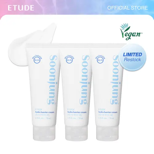 [ETUDE Official] Soonjung Hydro Barrier Cream Trio Set | Travel Essential Kit | 24H Hydration | Barrier Support | Nourishing Formula | Skin Repair, Moisturizer, Hydrating