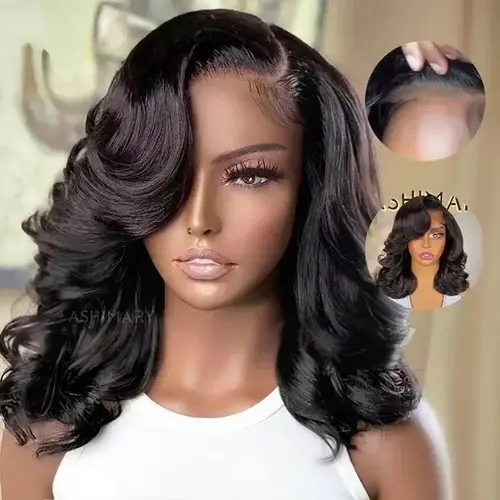 【 POV: You Forget you Had on a Wig 】Salon Style C Part Side Pre Styled Body Wave Layer Cut 250% Density Glueless Ready To Go Wig 6x4.5 Lace Invisi-Drawstring Short Bob Wigs Pre Everything Human Hair Wigs Pre Plucked Pre Cut For Black Women#summerwins,soho