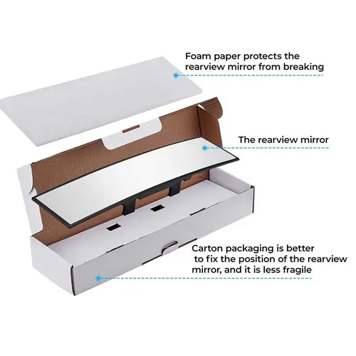 Inch Panoramic Convex real view Mirror, Interior Clip-on Wide Angle to Reduce Blind Spot Effectively for Car SUV Trucks Clear Visibility Safety Install Rearview High Definition