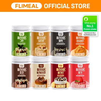 FLIMEAL Crunchy Ambient Muscle Supplement Protein Drink Mix, Low Sugar Low Calorie Meal Replacement for Adults, 20-23g Nutrient, 630g Tub (14 Servings), Black Sesame Almond Clean Eats, Body Goals Latte