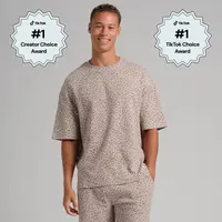 Comfrt | Waffle Lounge Tee | Textured Waffle Knit Casual Fit Loungewear Top