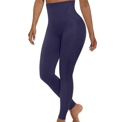 FeelinGirl Essentials High-Waisted Shaping Leggings Pants - Seamless 360° Stretch, Anti-Slip Silicone Waistband, Slimming Tummy Control, Black, Nylon Spandex Blend #Summervibes