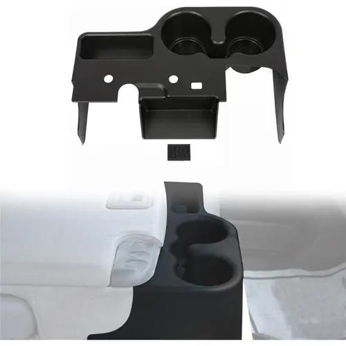HECASA ABS Center Console Cup Holder - Car Cup Holders & Car Storage Organizers, Console Accessory for 1999-2001 Ford Super Duty Truck F250-F350-F450-F550 Interior Organize Add-On Kit