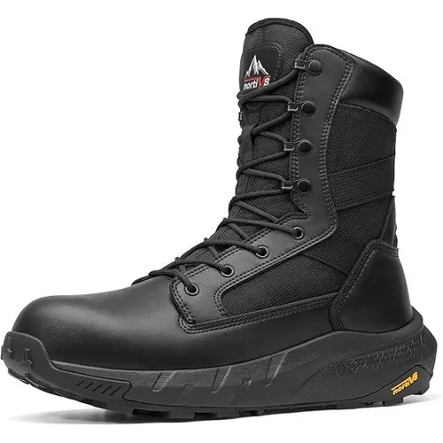 【SohoChic】NORTIV 8 Men's 8" Composite Toe Work Boots - Lightweight Side Zipper Shock Resistant Insulated Heat/Cold Insulated Safety Military Workwear with Peakforce-Nano, All-Day Comfort Back to School Construction Footwear