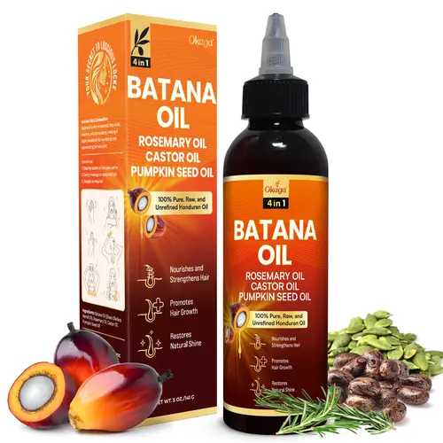 Okaga 4 in 1 Liquid Batana Oil - with Rosemary, Castor, & Pumpkin Seed Oil - Hair Growth Support & Scalp Health - (5 oz)