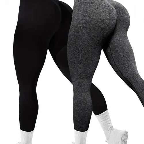 QGU Women's High Waisted Yoga 2-Piece Sets - Women's Clothes, Elastic Waist Activewear, Booty Lifting Sculpting Leggings, Stretchy Athletic Fabric, Solid Color Gym Stuff (Order 1 Size Larger Recommended),sohochic