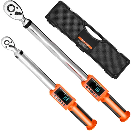 【toolupgrade】VEVOR 2-Piece Digital Torque Wrench Set1/2 & 3/8 Inch Drive 72-Tooth Electronic LED Heavy Duty ToolPower Ratchet WrenchMechanic & Automotive Tools and Gadgets, Work Tools