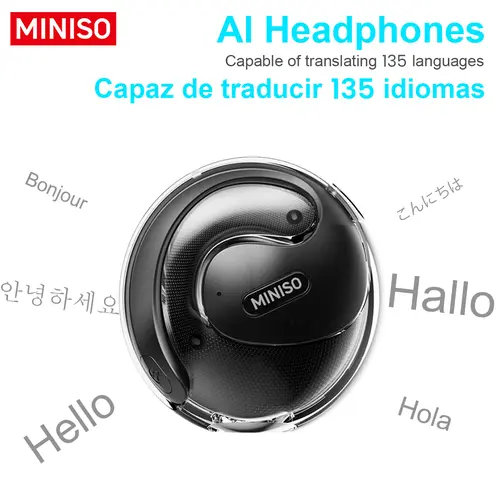 MINISO Open Bluetooth Earphones - Electronic Audio Sports Wireless Earbuds, Bluetooth 5.4, Noise Canceling Headphones, Stereo Headset, Non-In-Ear, Lightweight, Long Battery Life, Comfortable for Sports, Office Use