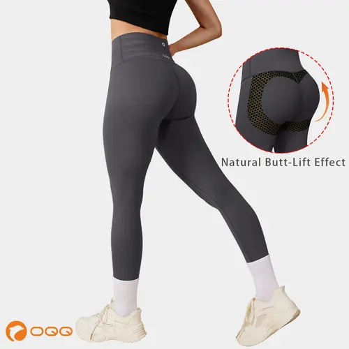 OQQ Women's Yoga Leggings High-Waist Seamless Regular-Length Pants Comfortable Casual Sportswear Basic Style for Everyday Wear,back to school shopping,clothes for back to school,first day of school outfits,sohochic