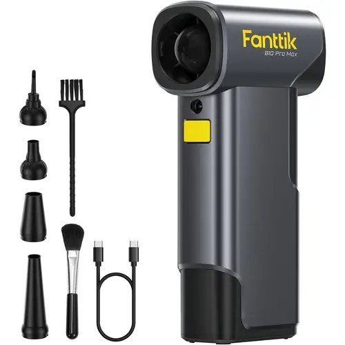 Fanttik B10 Pro Max 7.2V Electric Air Duster, Cordless Duster with 130000 RPM Brushless Motor, 6 Adjustable Levels, 28.8wh Rechargeable Battery, Air Blower for Workbench, PC Fans and Outdoor SummerWins