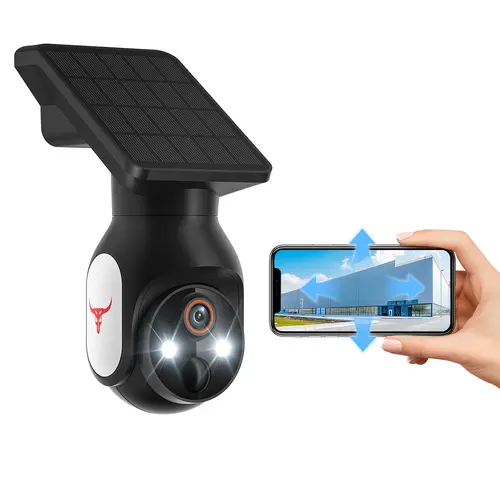 Solar Wireless WiFi Security Camera with Solar Panel - Outdoor Home CCTV, Smart Home Gadget, Battery-Powered, Pan Tilt, AI-Powered Human Detection, Motion Sensor, Night Vision, 2-Way Talk, IP65 Water Resistant, Cloud Storage, 2.4GHz Only, App Controlled