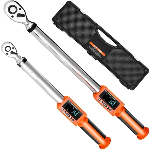 【toolupgrade】VEVOR 2-Piece Digital Torque Ratcheting Wrench Set, 1/2" & 3/8" Ready Drive Work Tools, 72-Tooth Electronic Lowlight LED Read Mechanic Wrenches, Rustproof Chrome Reversible Ratchets, Father's Day Gift