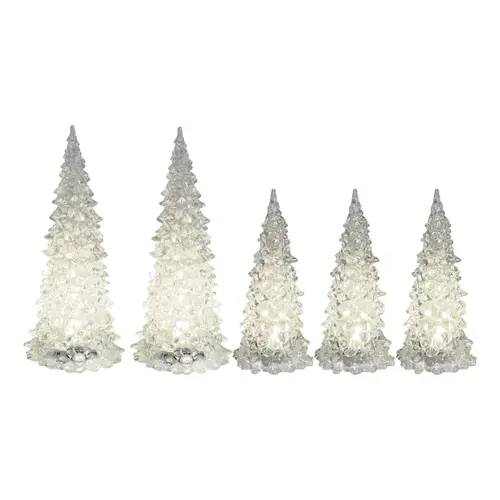 LumaBase Battery Operated Set of 5 Crystal Trees