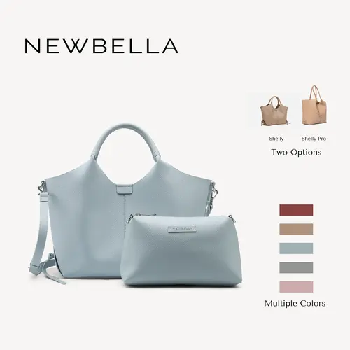 NEWBELLA Shelly Line Women's 2-Piece Top Handle Tote Set - Minimalist Waterproof PU Leather Plain Beige Hand Shoulder Bag, Large Capacity, Magnetic Closure, Retro Fall Casual Luxury Everyday Tote Bag, Everyday Bags, Tote Bags