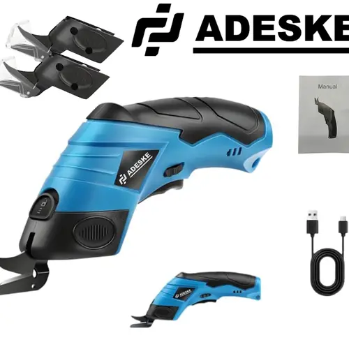 ADESKE Cordless Electric Dual-Blade Cutting Scissors - 3.7V Rechargeable Tool with Battery Display, Easy Blade Replacement, Cordless Freedom for Home Cardboard, Thin Materials,toolupgrade