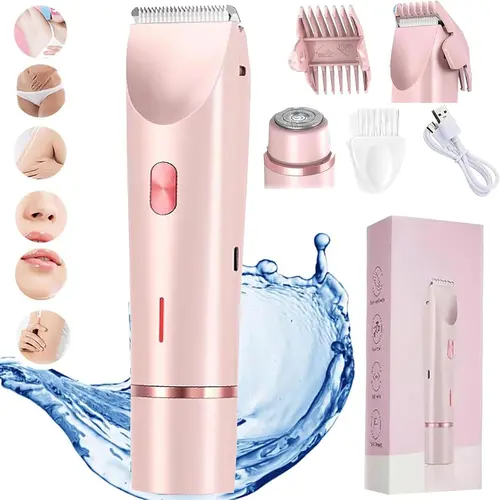 ONENIGHT Electric Bikini Trimmer for Women, Electric Shaver and Razor, Rechargeable 2 in 1 Body & Facial Hair Removal, Waterproof Wet & Dry Use Trimmer for Women, Summer Gift, Beauty Products, Arms & Legs Trim