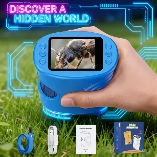 【2027 Upgrade】SEEKID 1000X Handheld Microscope for Kids with 4K 2.0" Screen, Photo & Video Camera, Rechargeable and Portable, a Fun STEM Gift & Birthday Present for Ages 3+,back to school,sohochic