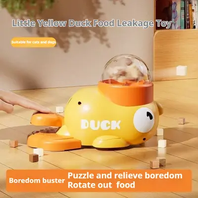 Cat Puzzle Treat Dispenser Toy, Interactive Duck Shaped Food Slow Feeder for Cats and Small Dogs Enrichment, IQ Training and Exercise 8.6 Inches, durable Duck, Cat snacktime, pet gift small medium dog tiktokshopspringglowup SummerVibes petlovers summer